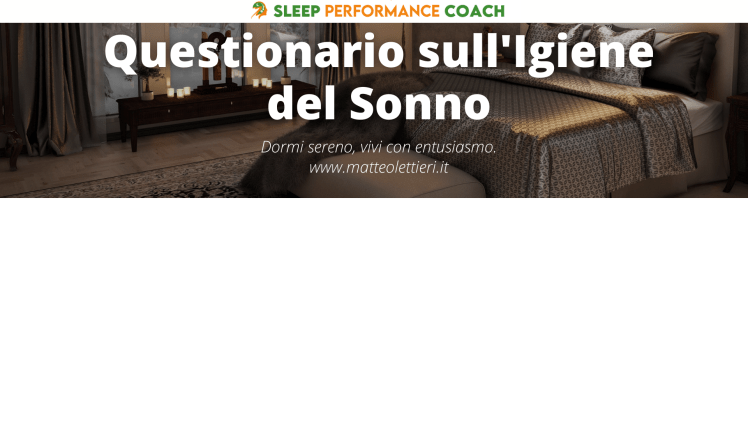 Questionario sull'igiene del sonno