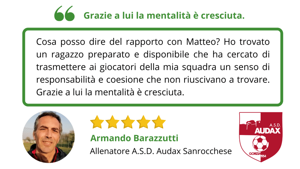 Testimonianza di Armando Barazzutti allenatore ASD Audax Sanrocchese