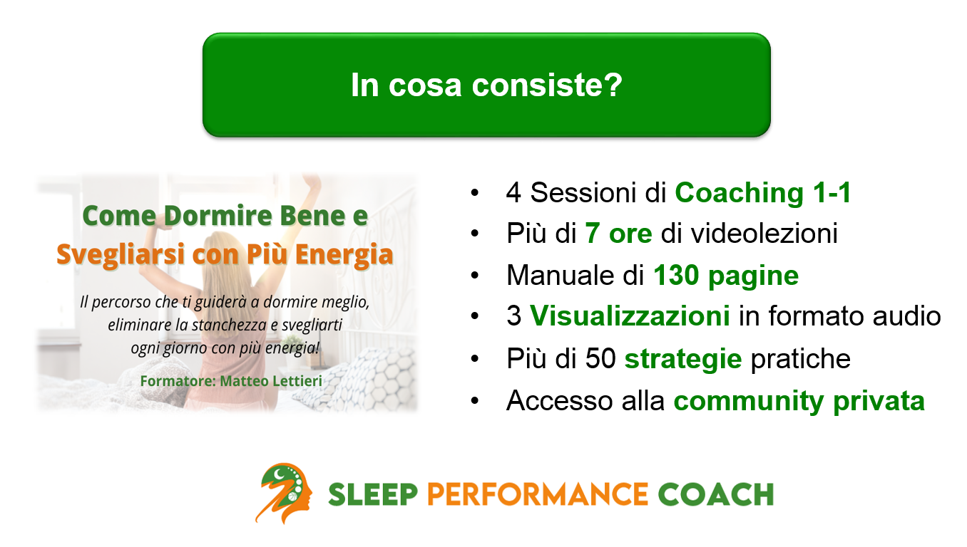 contenuti del Percorso Come Dormire Bene e Svegliarsi con Più Energia